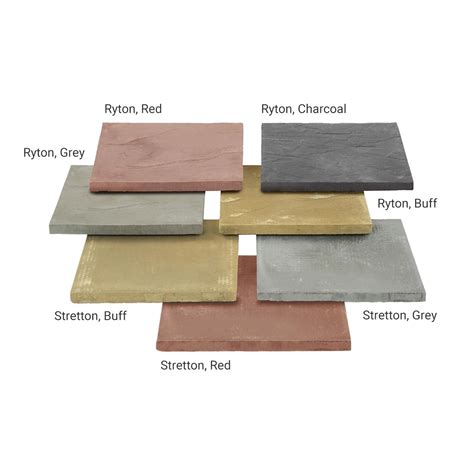 Ryton Riven Concrete Paving Slabs 450mm X 450mm X 32mm Charcoal