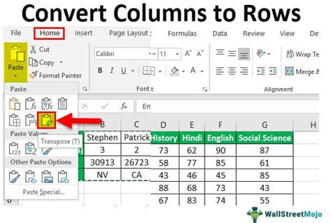 Convert Columns To Rows In Excel How To Use Methods