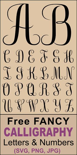 Calligraphy Alphabet Printable A Z Cursive Capital Letters Cursive