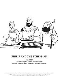 Paul and silas sing praises to god in jail. Acts 8 Philip and the Ethiopian Sunday School Coloring ...