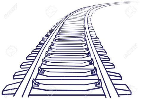 Railroad Tracks Drawing Images Pictures Perspective D