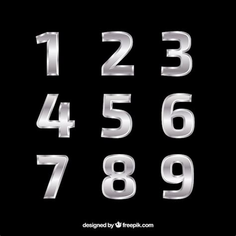 Free Vector Elegant Silver Number Collection