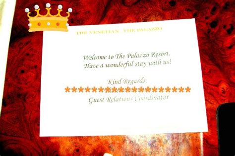 Personalized Welcome Card From Vip Services Picture Of