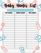 Free Baby Name List Printable to Track Your Favorites! - I Spy Fabulous