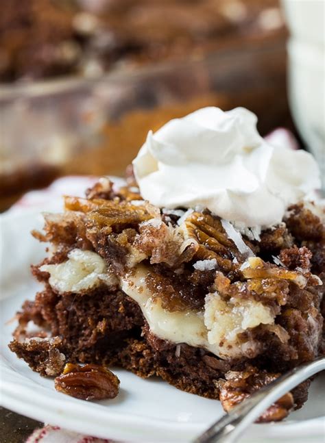When i began to think of a recipe for german chocolate cake mix cookies i started to ask myself, what makes german chocolate cake a german chocolate cake? German Chocolate Upside-Down Cake - Spicy Southern Kitchen