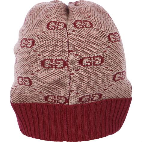 Gucci Gg Knit Beanie Hat In Red Bambinifashioncom