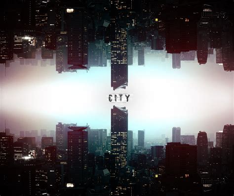 Wallpaper Digital Art Photoshop City Cityscape Night Reflection
