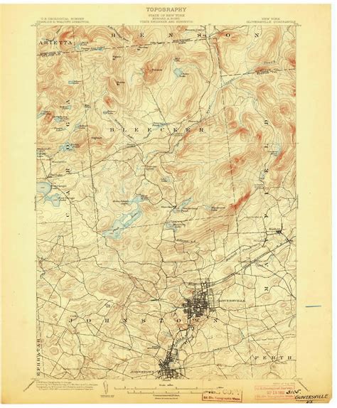 Gloversville Ny 1903 1903 Usgs Old Topo Map 15x15 Ny Quad Old Maps