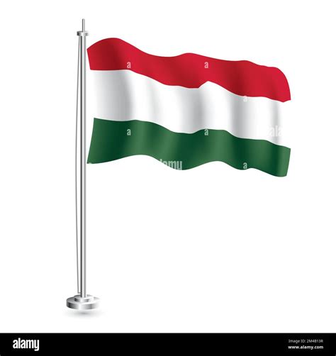 Hungarian Flag Isolated Realistic Wave Flag Of Hungary Country On