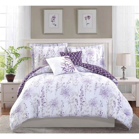 Studio 17 Fresh Meadow Purple 5 Piece Fullqueen Comforter Set