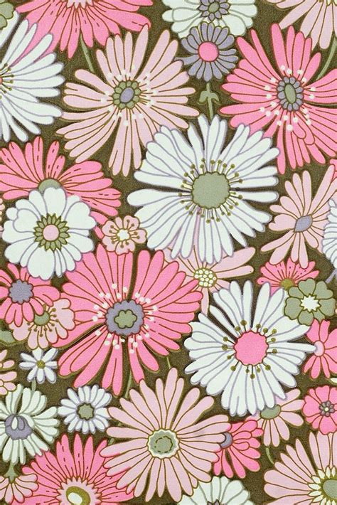 Pink Floral Wallpaper Original Vintage Flower Wallpaper