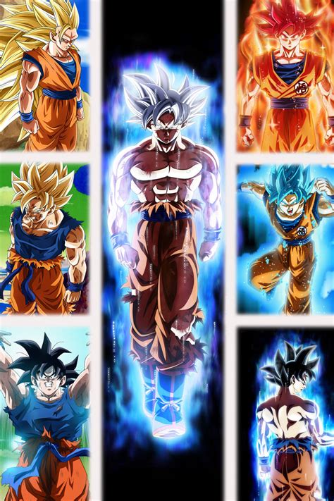 Dragon Ball Zsuper Poster Goku Transformations Z Super 12inx18in Free Shipping Ebay