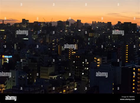 Downtown Skyline At Dusk Tokyo Japan Stock Photo Alamy