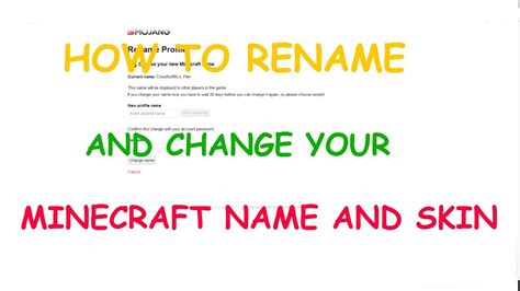 How To Rename Your Minecraft Username And Change Your Skin Youtube