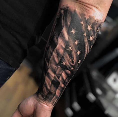 American Flag Forearm Sleeve Tattoos For Men