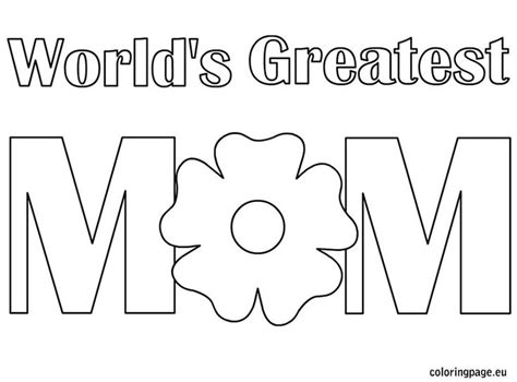 World's Greatest Mom coloring page | Mom coloring pages, Mothers day