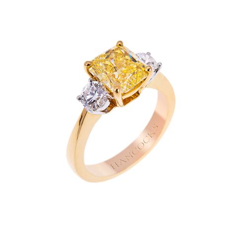 Fancy Intense Yellow Diamond Three Stone Ring Hancocks Jewellers