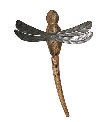 Hand Carved Metal And Wood Dragonfly Wall Art Wind And Weather