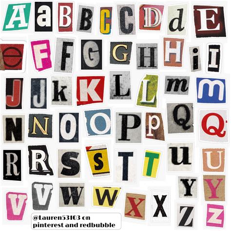 Newspaper Cutout stickers | Letter collage, Lettering alphabet, Lettering