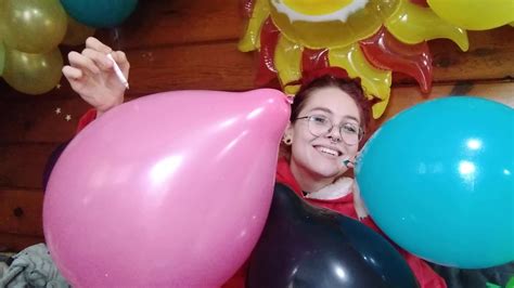 Balloon Pop Non Binary Redhead Looner Smoke Filling Inflating Balloons