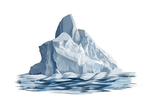 Iceberg From A Splash Of Watercolor Colored Drawing Realistic Vector