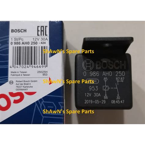 Bosch 5 Pin Relay 12v 30a 0 986 Ah0 250 0986ah0250 100