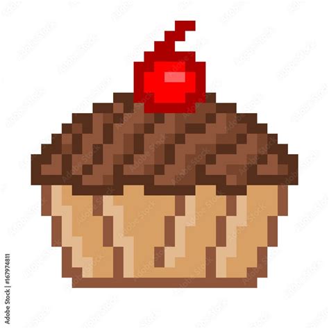 Cupcake Pixel Art Stock Illustration Adobe Stock
