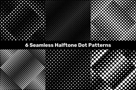 6 Seamless Halftone Dot Patterns Graphic By Davidzydd · Creative Fabrica