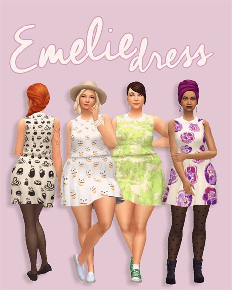 Hamburgercakes “ Emelie Dress Deetron Sims‘ Meshes Are Just Too Good