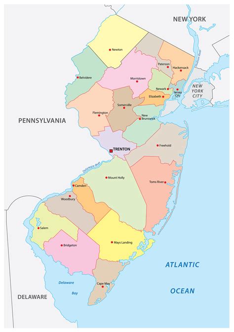 Map Of New Jersey With Towns World Map