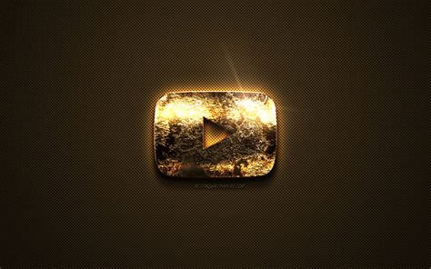 Logotipo Dorado De Youtube Arte Creativo Textura Dorada Textura De