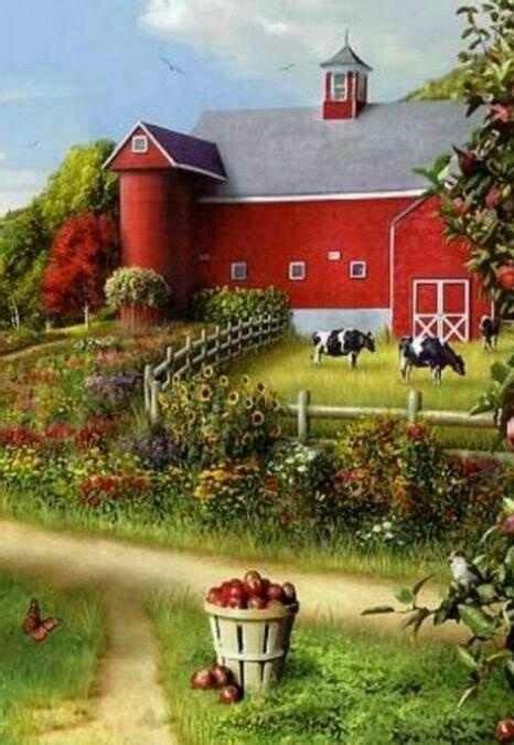 Idyllic Barn Scene Farm Art Farm Paintings Murals Your Way