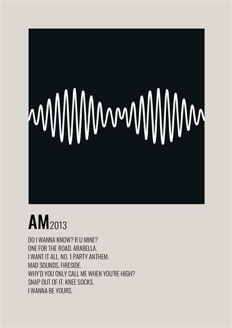 Am Minimalist Poster Arctic Monkeys Album Cover Music Poster Design