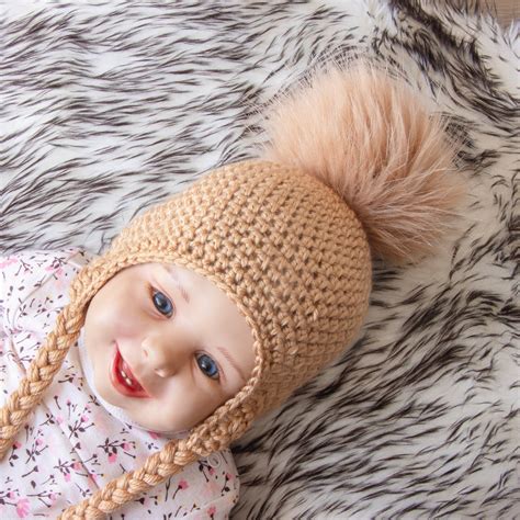 Baby Pom Pom Hat Gender Neutral Hat Baby Winter Hat Preemie Hat