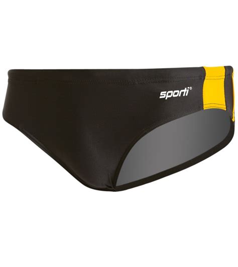 Sporti Sporti Piped Splice Swim Brief Swimsuit 38 Blackgold