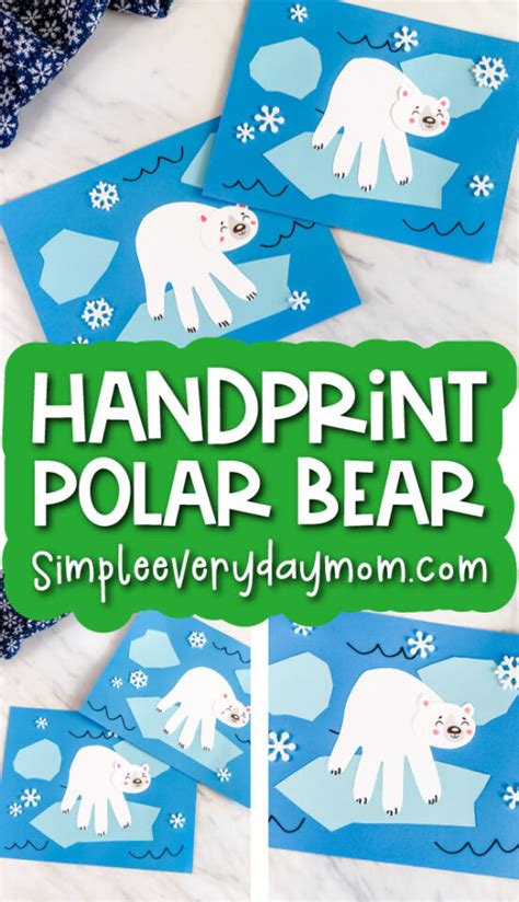 Polar Bear Handprint Craft Free Template