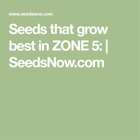 Maybe you would like to learn more about one of these? Seeds that grow best in ZONE 5: | SeedsNow.com | Zone 9 ...