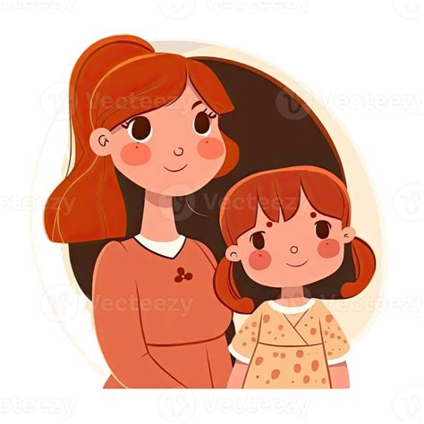 Mother And Daughter Cartoon 22972842 Png