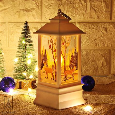 Gustavedesign Led Hanging Lantern Santa Claus Snowman Night Light Desk