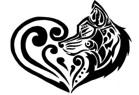 Tribal Wolf Heart Digital Art By Shania Bercier