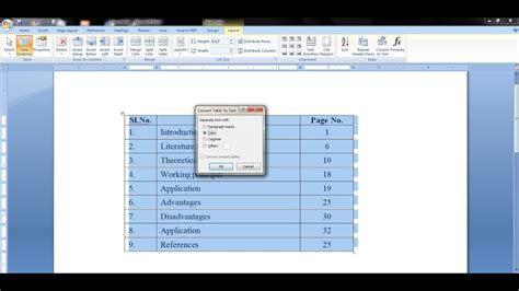 Convert Text To Table Word 2007 Gerabr