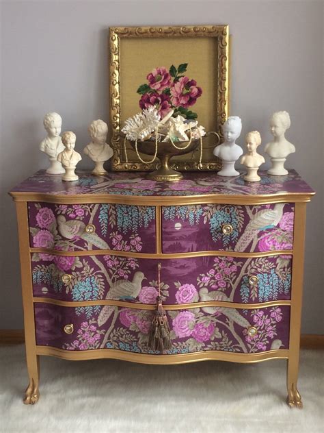 Beautiful Antique Dresser Decoupage Furniture Hand Painted Furniture