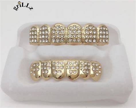 Aliexpress Buy Grillz Crystal Stone ICED OUT CZ Teeth GRILLZ Top