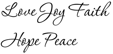 Love Joy Faith Hope Peace Tattoo Font Download Free Scetch Hope