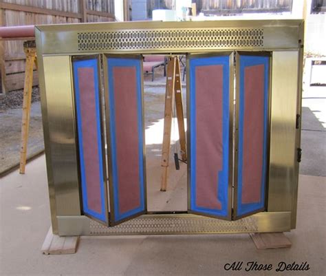 Not only painting brass fireplace doors, you could also find another pics such as painted fireplaces, fireplace paint, brick fireplace, grey fireplace, fireplace oil painting, fireplace makeover, before and after fireplaces, paint rock fireplace, old fireplace. Repainting Brass Fireplace Doors - All Those DetailsAll ...