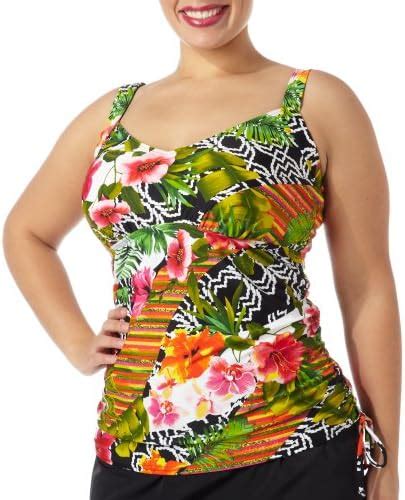 Maxine Of Hollywood Womens Plus Size Balinese Dream Side Shirred