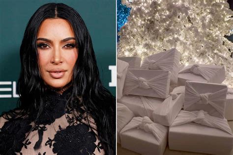 Kim Kardashian Wrapped All Her Christmas Ts In White Cotton Fabric ‘it Looks So Pretty With