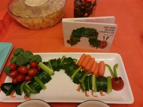 The Very Hungry Caterpillar Veggie Tray I Used A Cucumber Green Bell