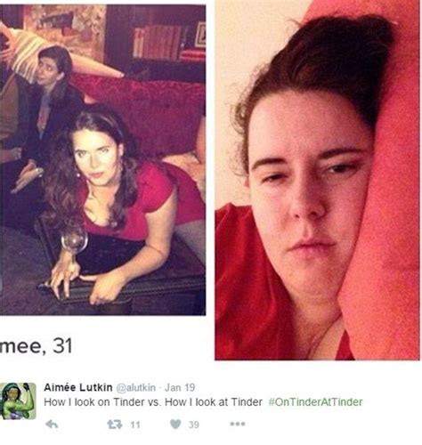 Aimee Lutkin Struck A Seductive Pose In Her Tinder Profile But Her Real Life Shot Wasn T Quite