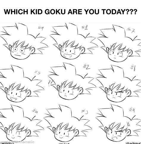 A Selection Of Dragon Ball Kid Goku Facial Expressions I Drew For Fun